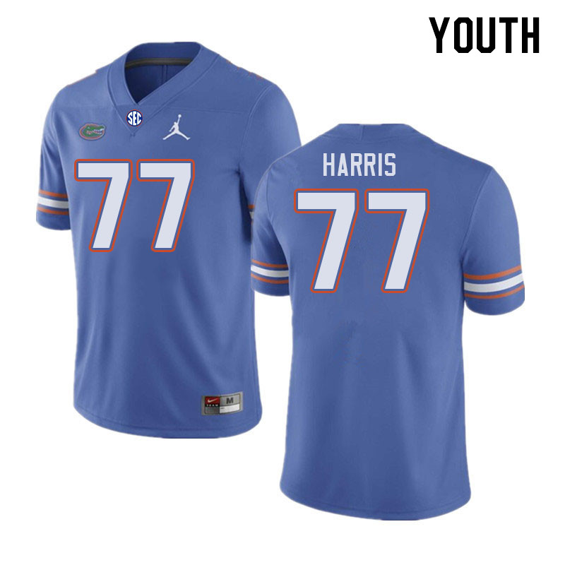Youth #77 Knijeah Harris Florida Gators College Football Jerseys Stitched-Royal - Click Image to Close
